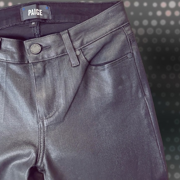 NWOT PAIGE Denim ‘Verdugo Ultra Skinny’ Jeans in “Black Fog Luxe Coating” Sz 26 - Picture 7 of 16